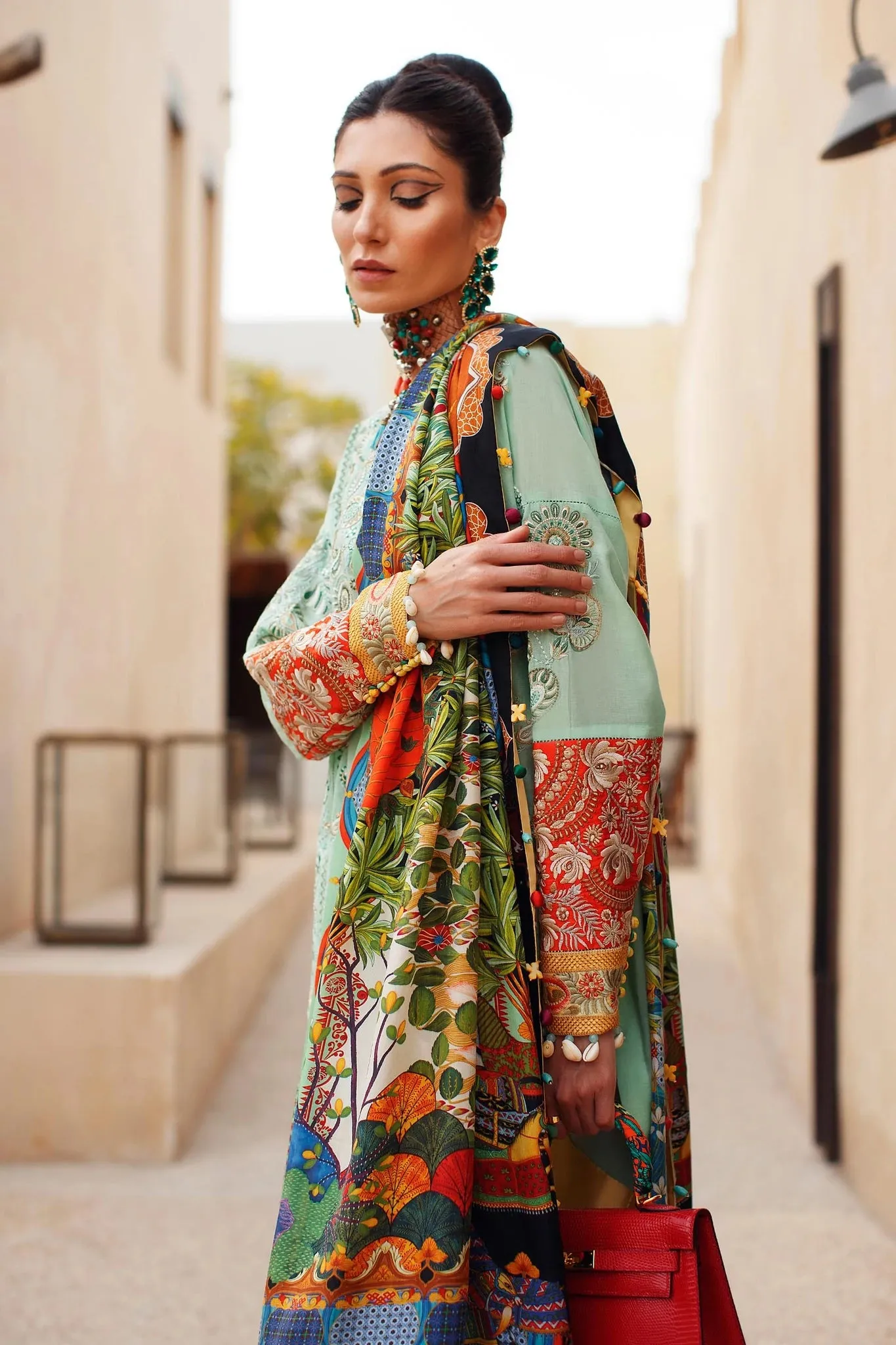 Designer Sea Green Salwar Kameez for Pakistani Eid Dress