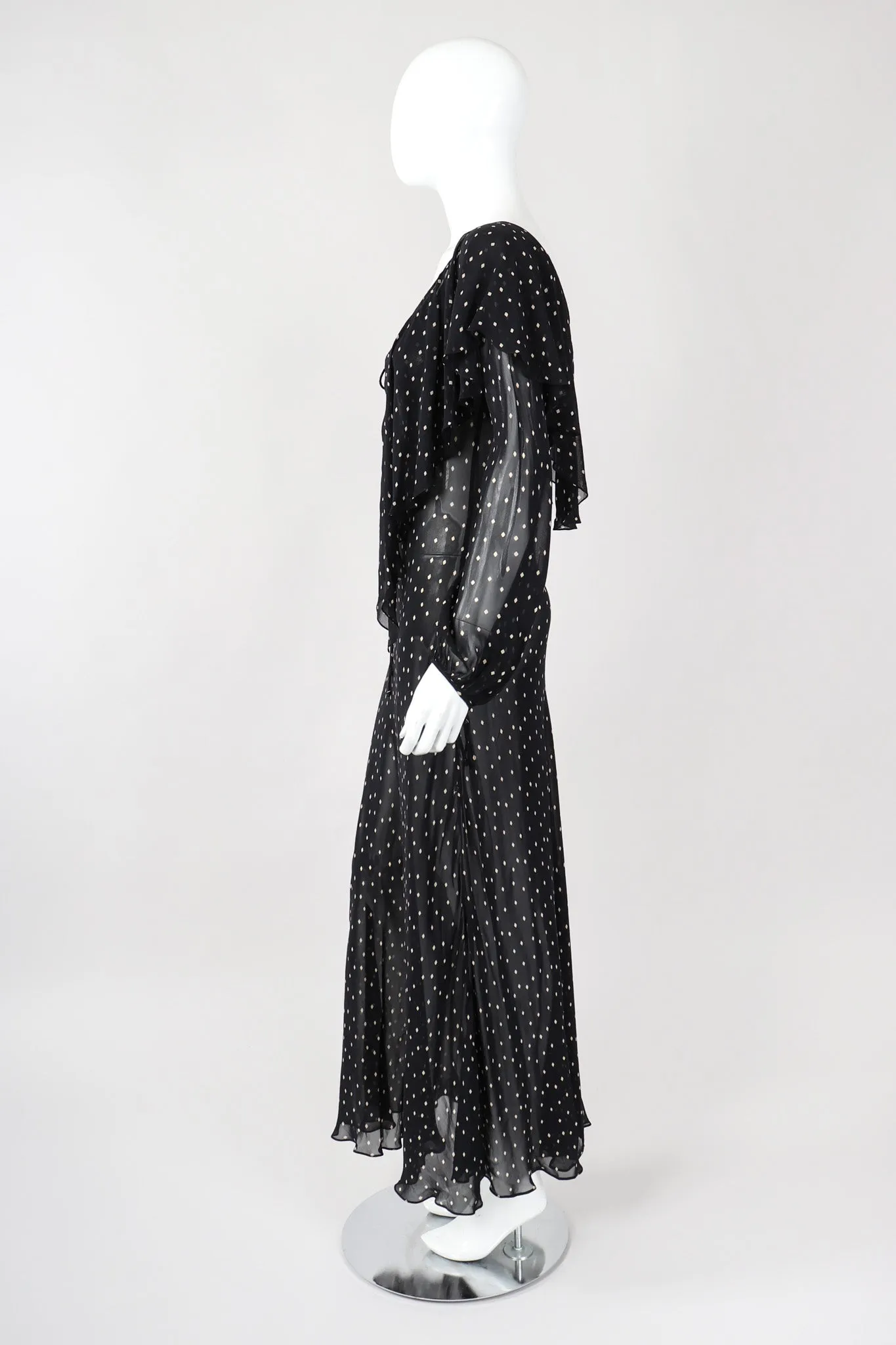 Diamond Dot Chiffon Bias Dress