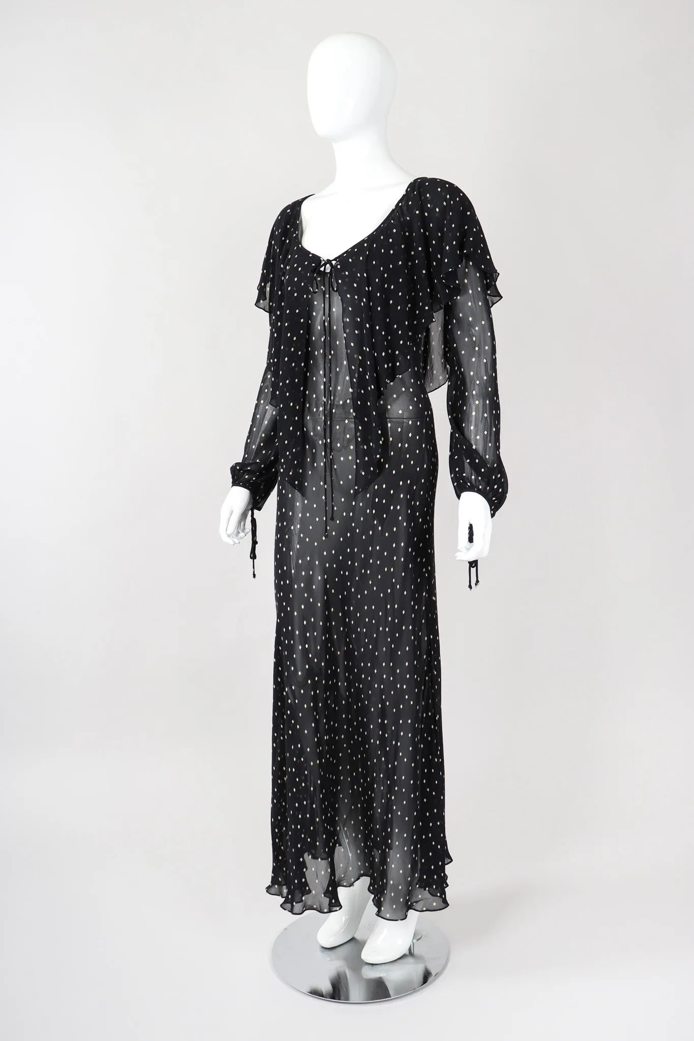 Diamond Dot Chiffon Bias Dress