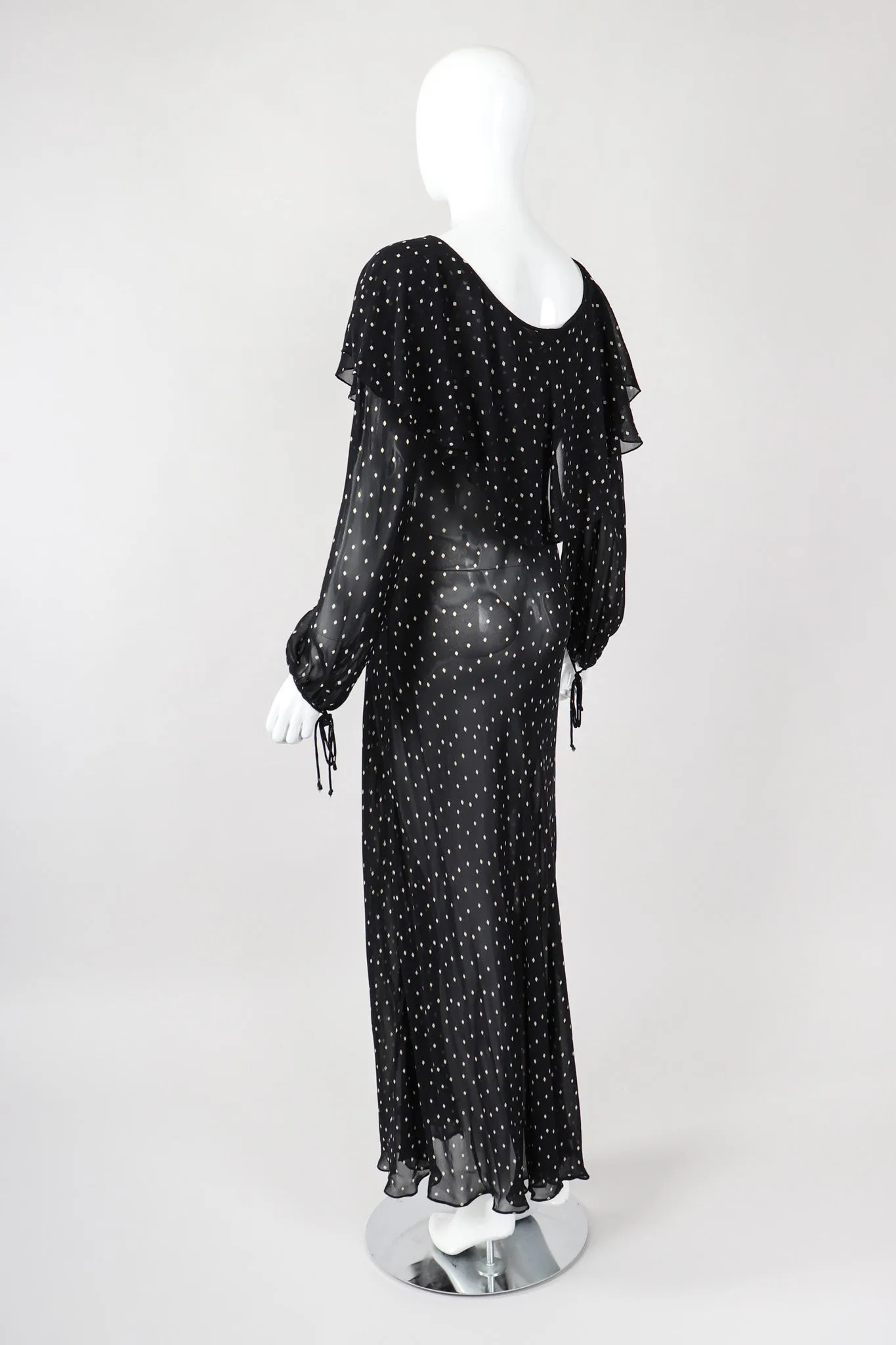 Diamond Dot Chiffon Bias Dress