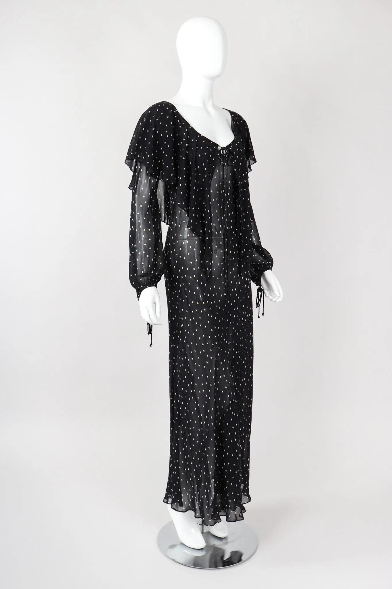 Diamond Dot Chiffon Bias Dress