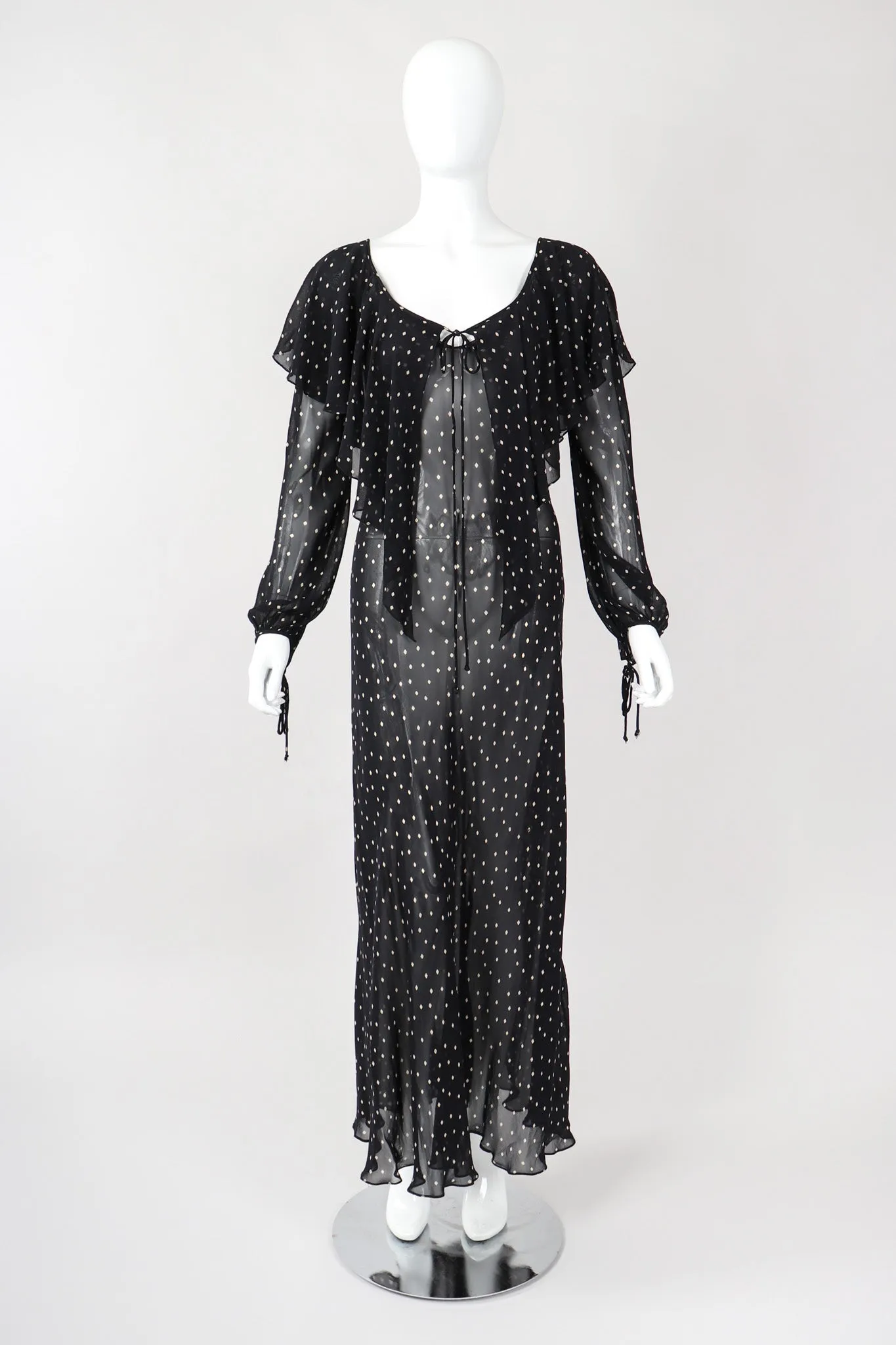 Diamond Dot Chiffon Bias Dress