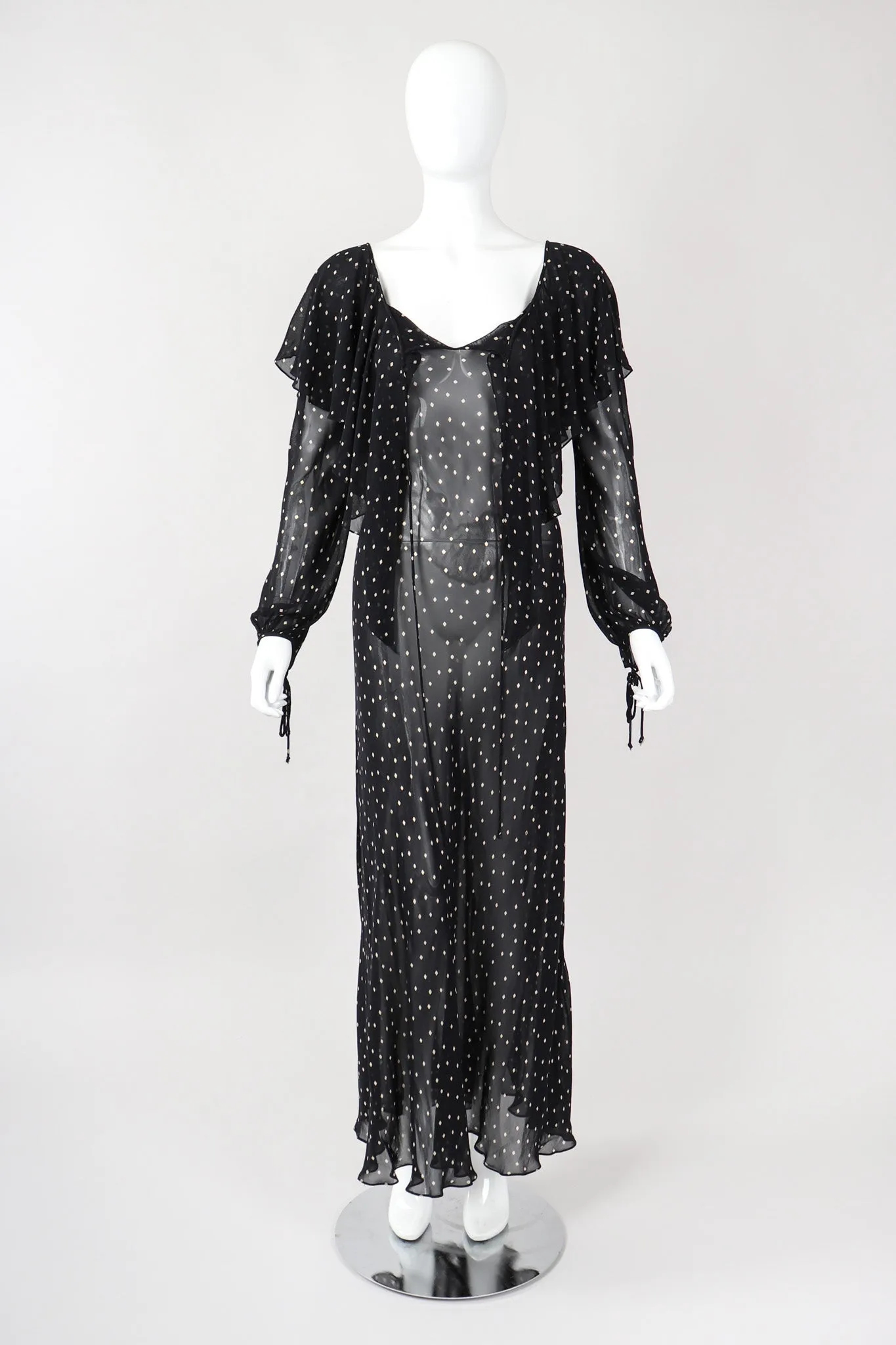 Diamond Dot Chiffon Bias Dress