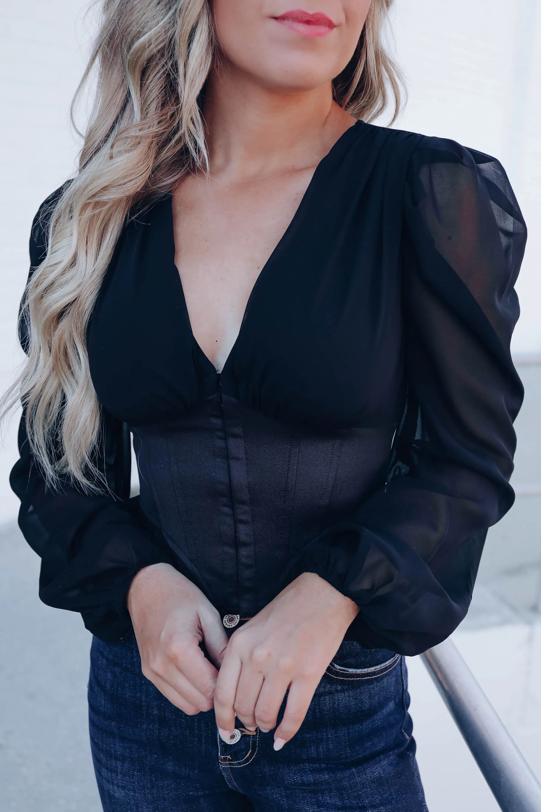 Don't Hold Back Corset Top - Black
