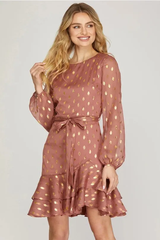 Dusty Rose Chiffon Dress