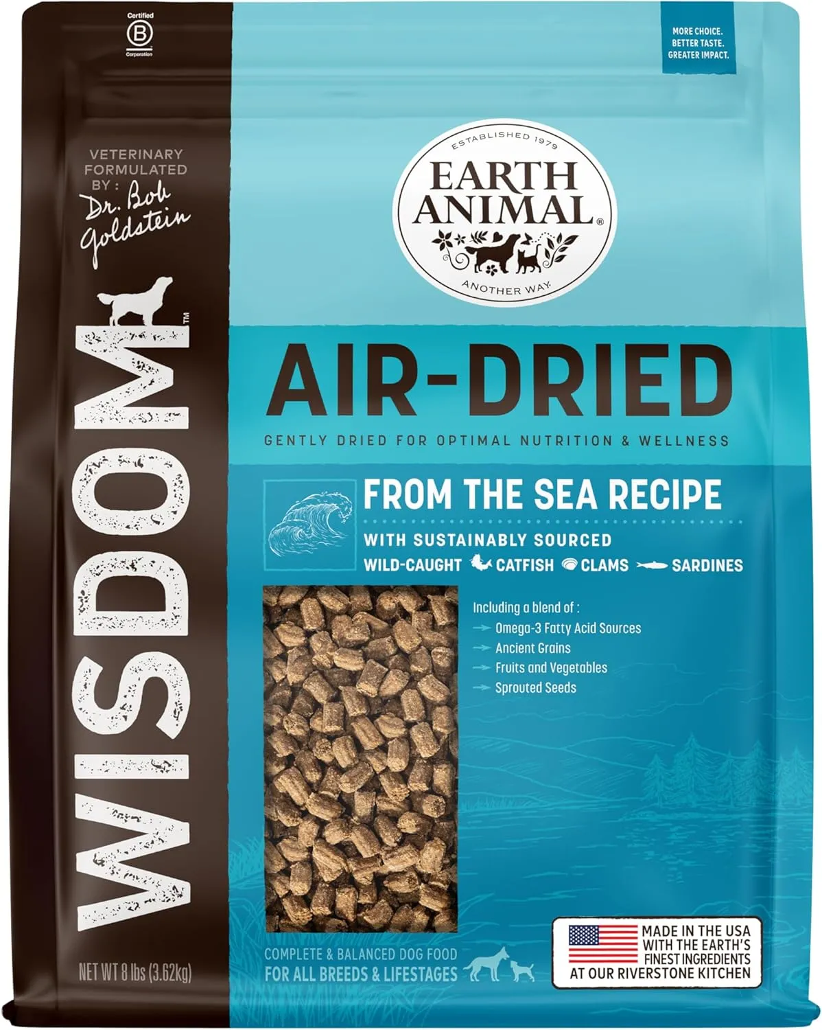 Earth Animal Wisdom Air Dried Dog Food - Sea to Stream, Chicken, Turkey