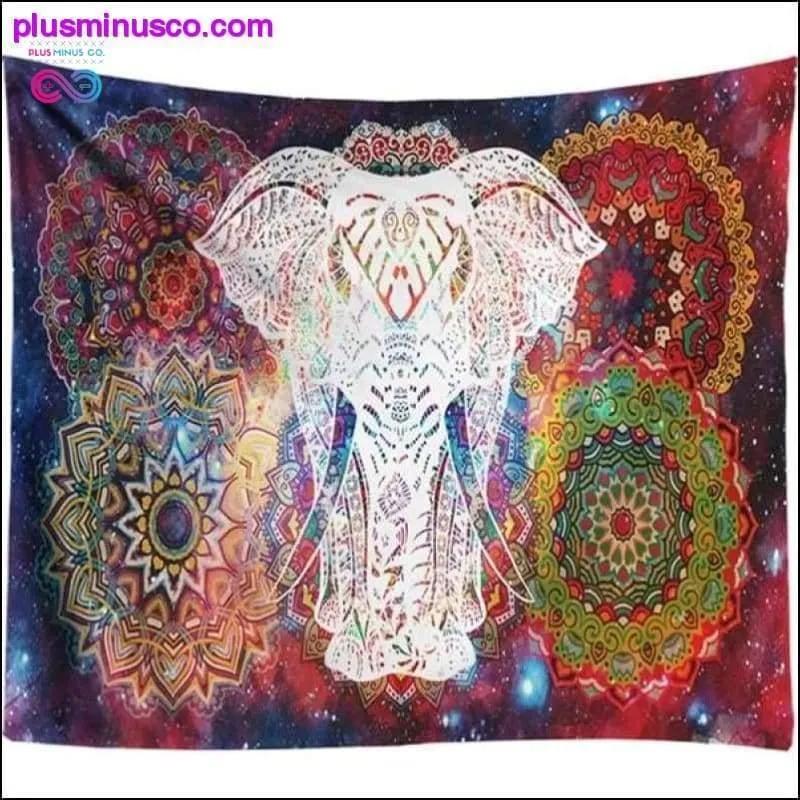 Elephant Tapestry Psychedelic Galaxy Starry Indian Mandala
