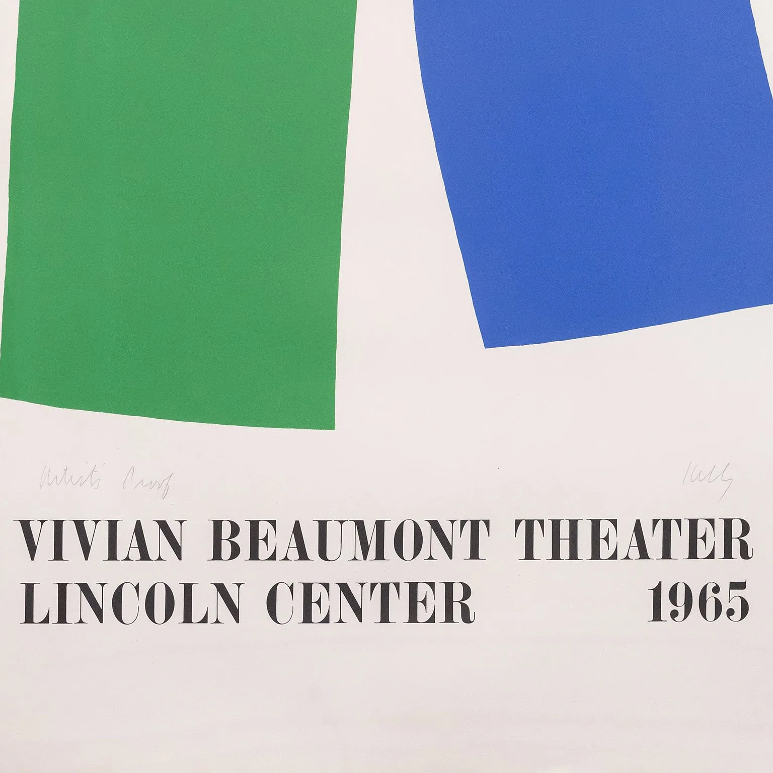 ELLSWORTH KELLY "VIVIAN BEAUMONT THEATER" LITHOGRAPH, 1965