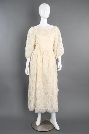 Embroidered Lace Balloon Sleeve Dress
