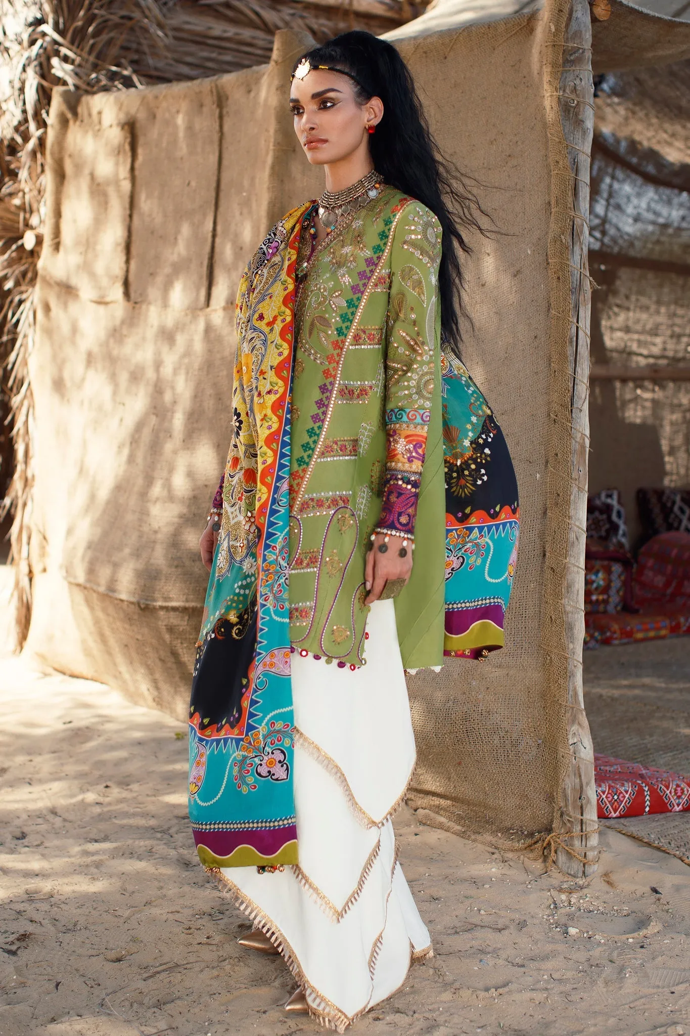 Embroidered Sharara Shirt Pakistani Eid Dress on Lawn