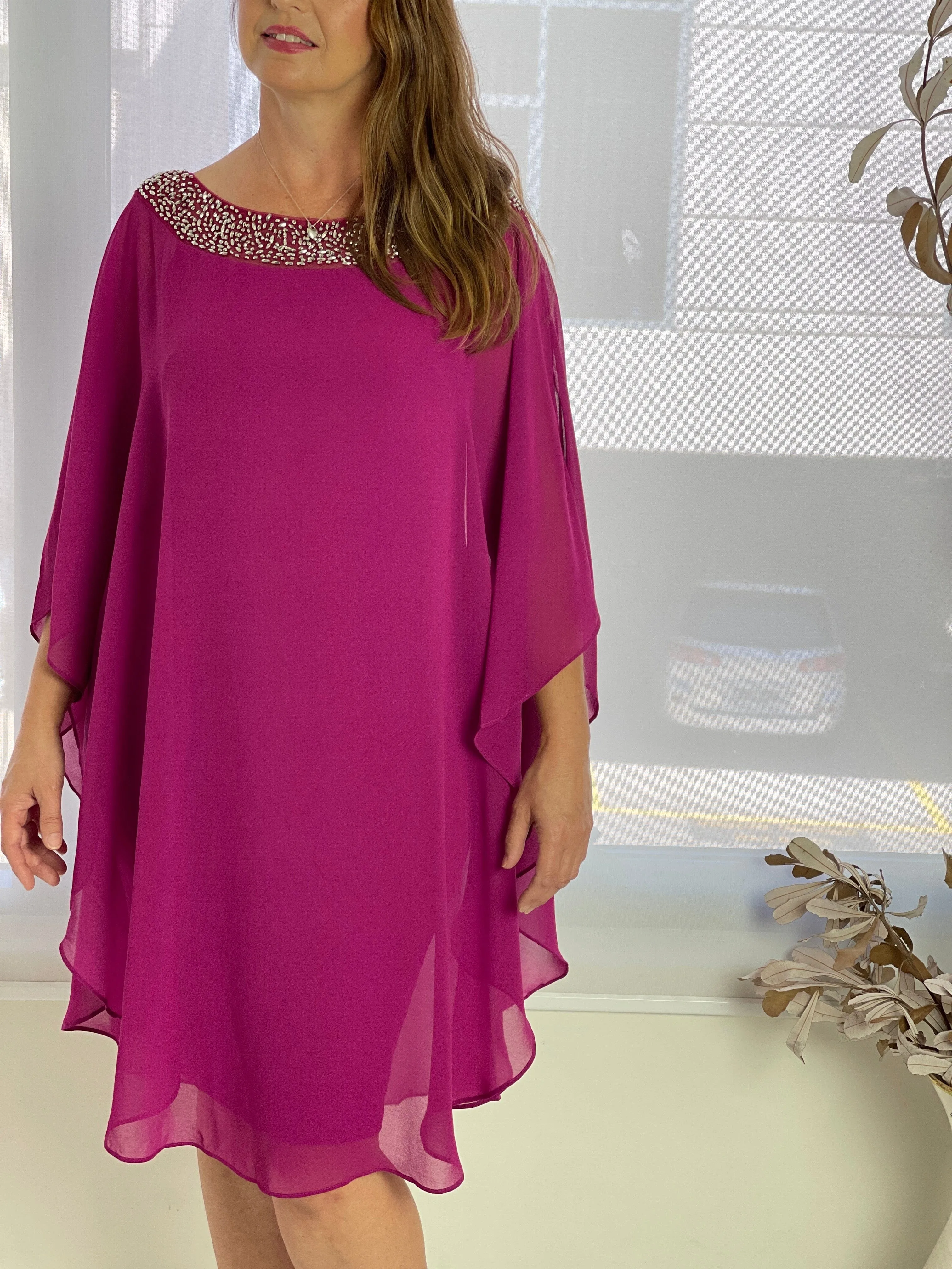 Etan Fuchsia Evening Dress
