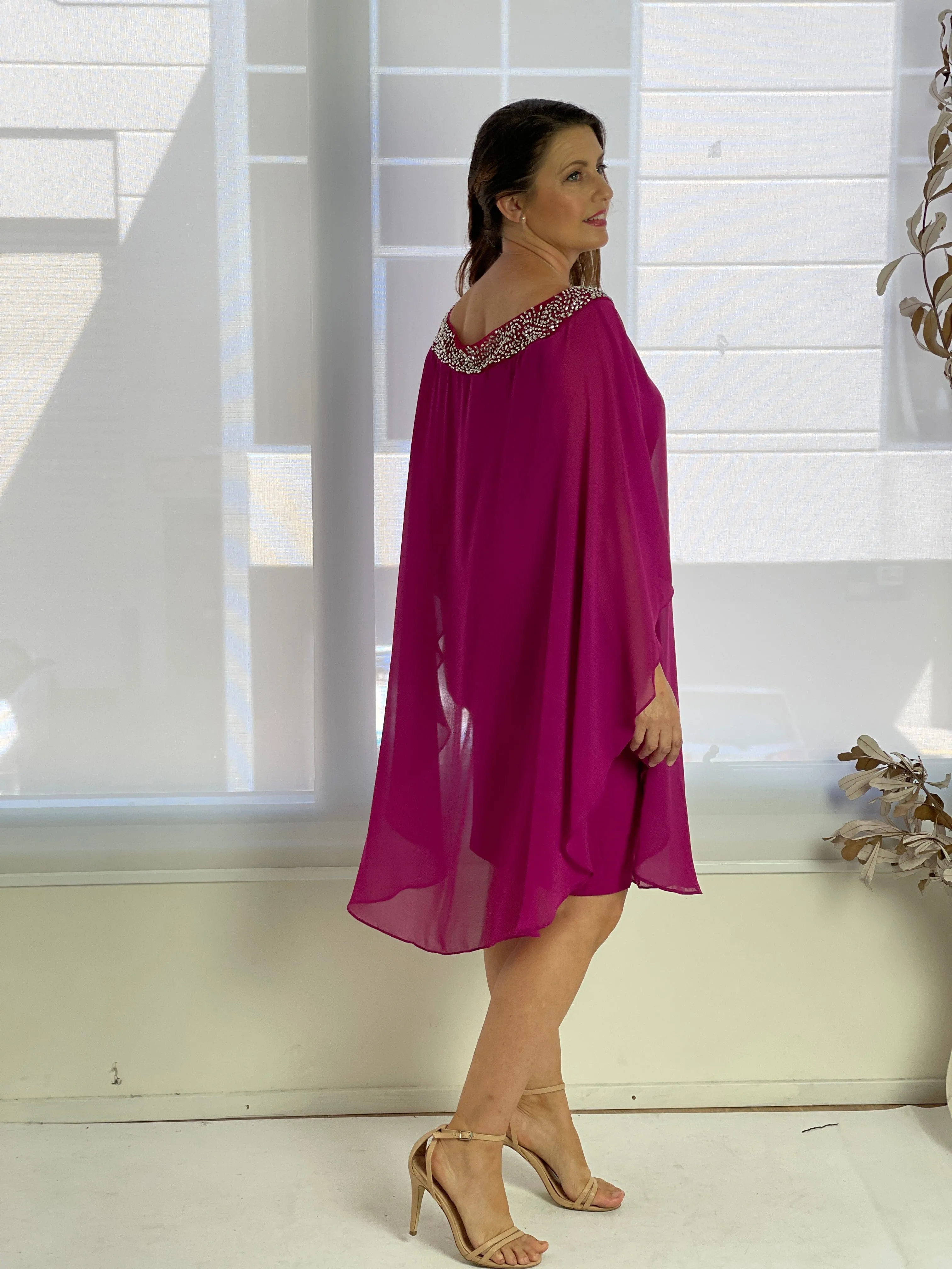 Etan Fuchsia Evening Dress