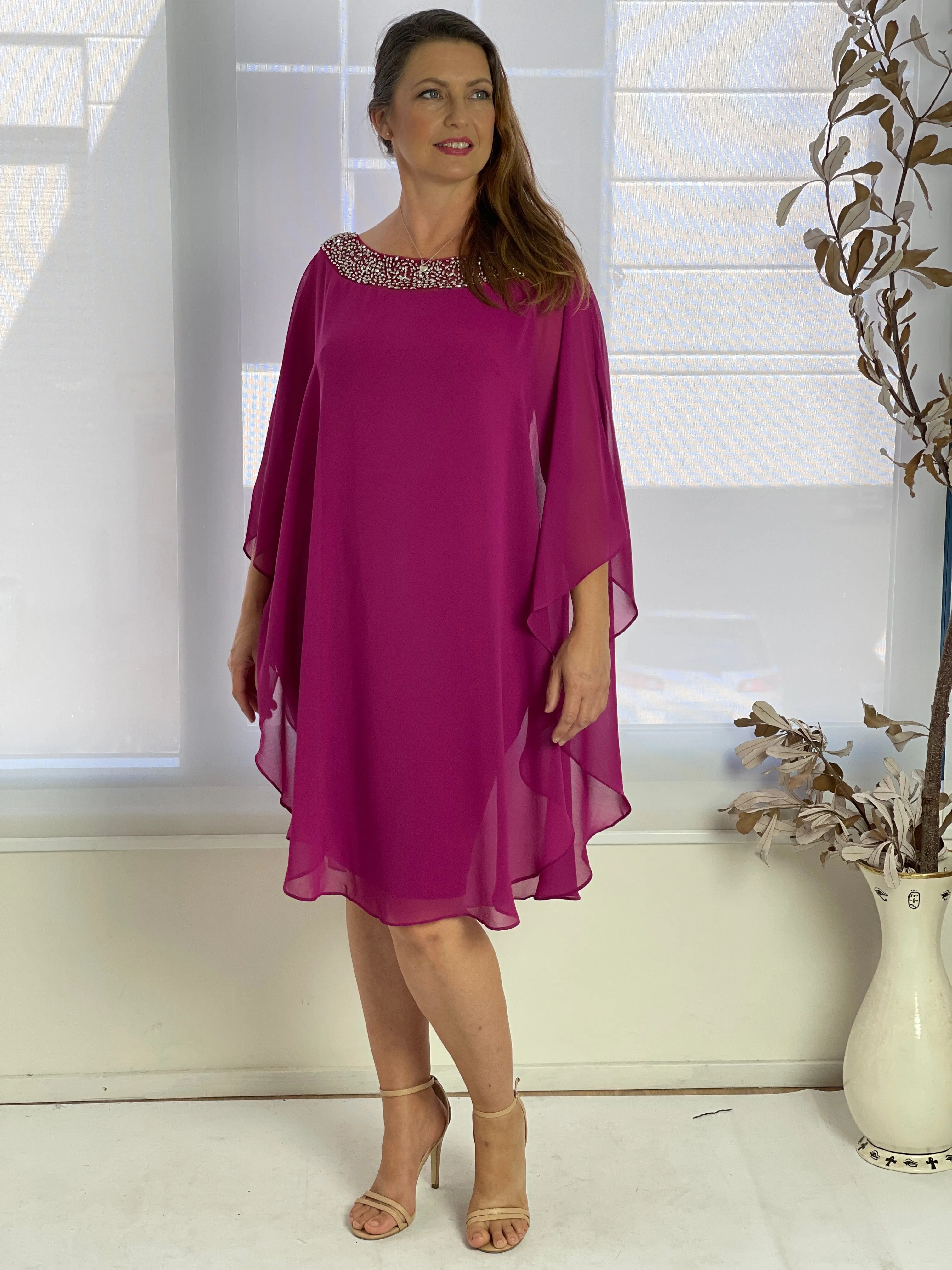 Etan Fuchsia Evening Dress