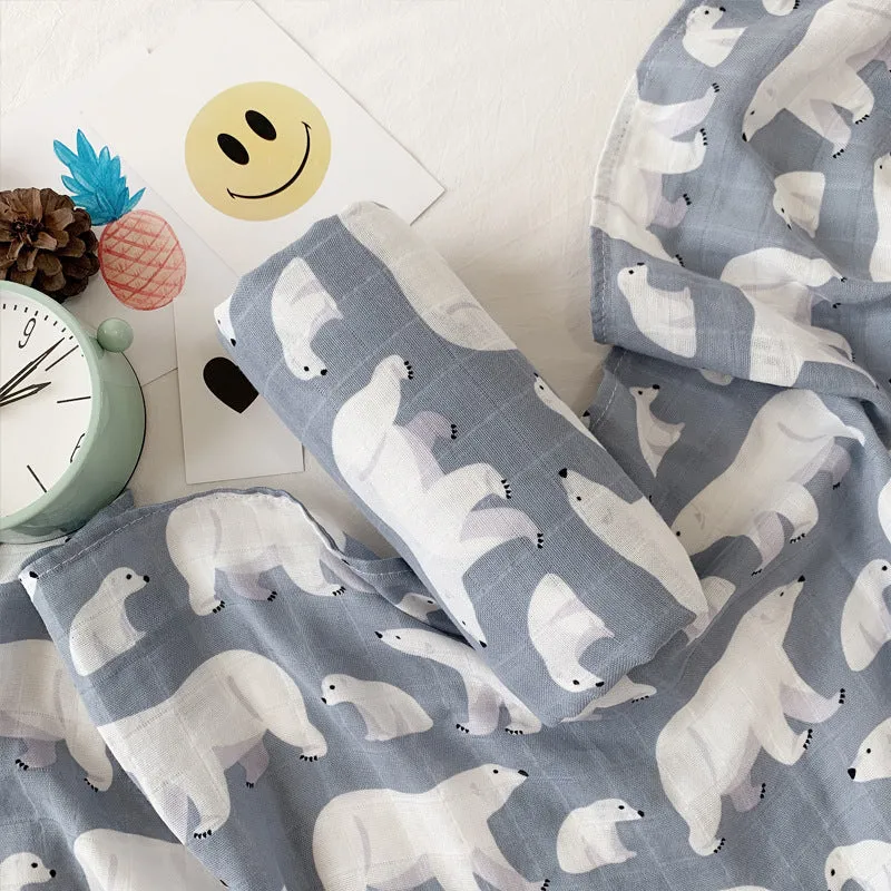 Extra Large Polar Bear Bamboo Muslin