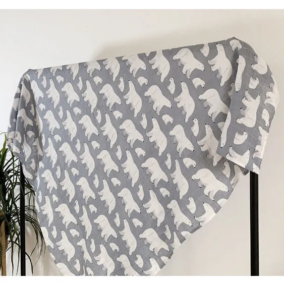 Extra Large Polar Bear Bamboo Muslin