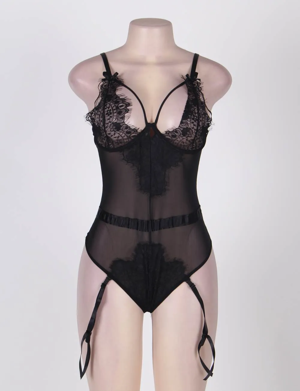Eyelash Lace Teddy Lingerie