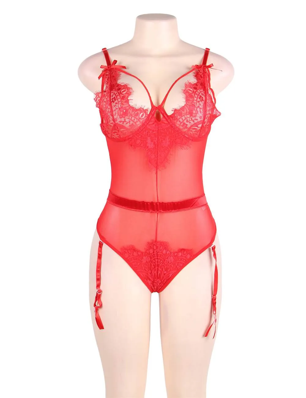 Eyelash Lace Teddy Lingerie