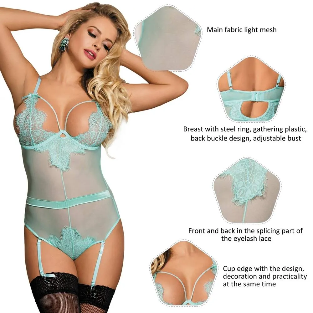 Eyelash Lace Teddy Lingerie