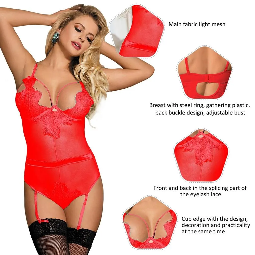 Eyelash Lace Teddy Lingerie