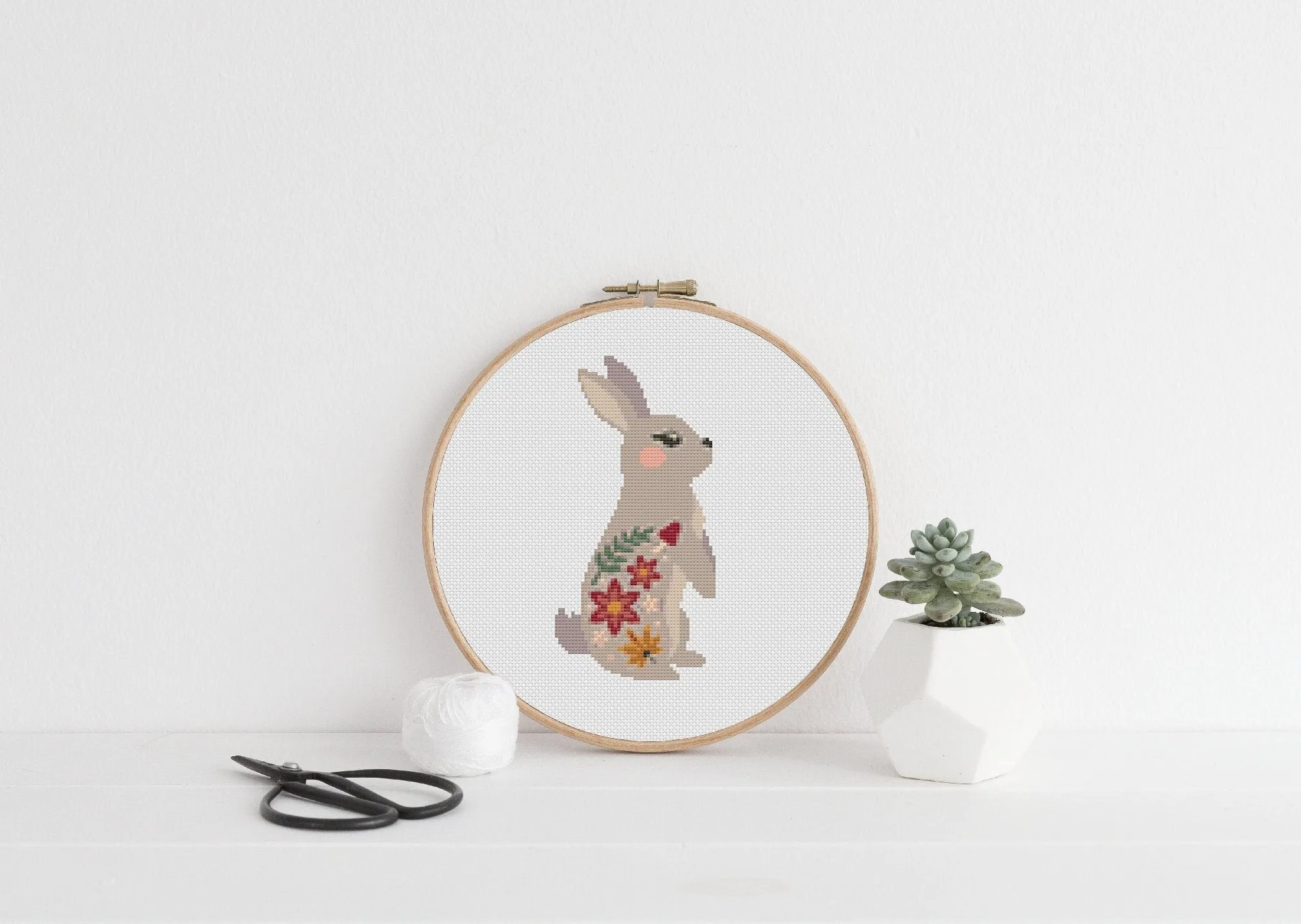 Fall Bunny Cross Stitch Pattern #490