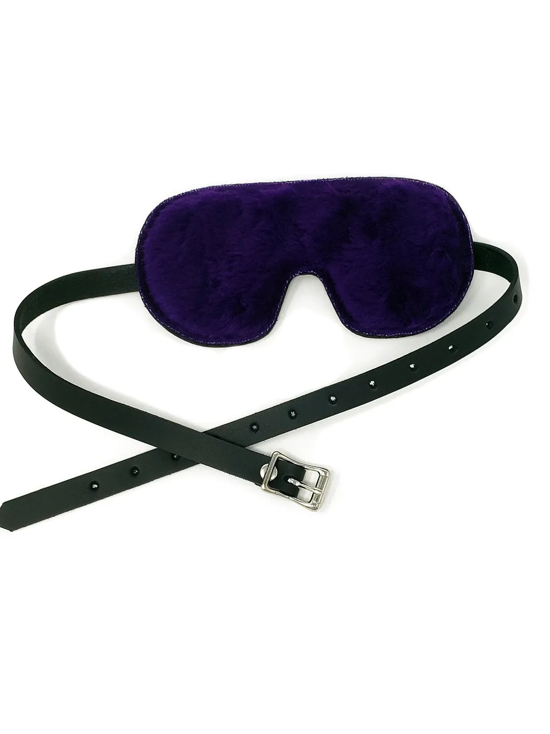 Faux Fur Lined Leather Blindfold