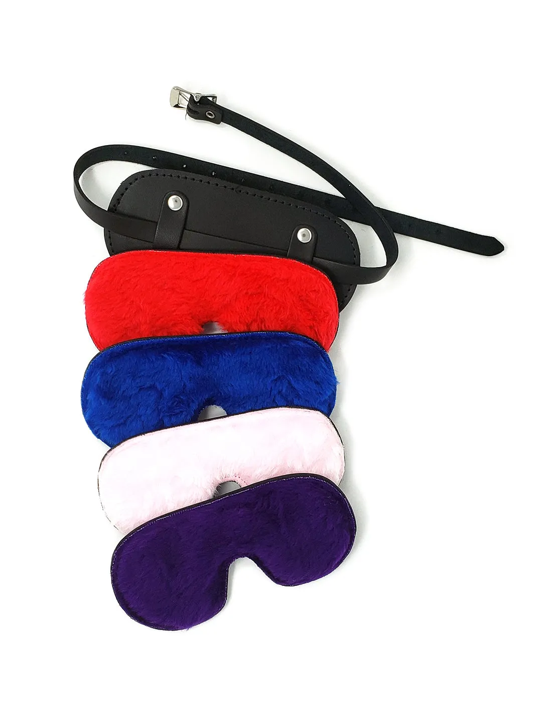 Faux Fur Lined Leather Blindfold