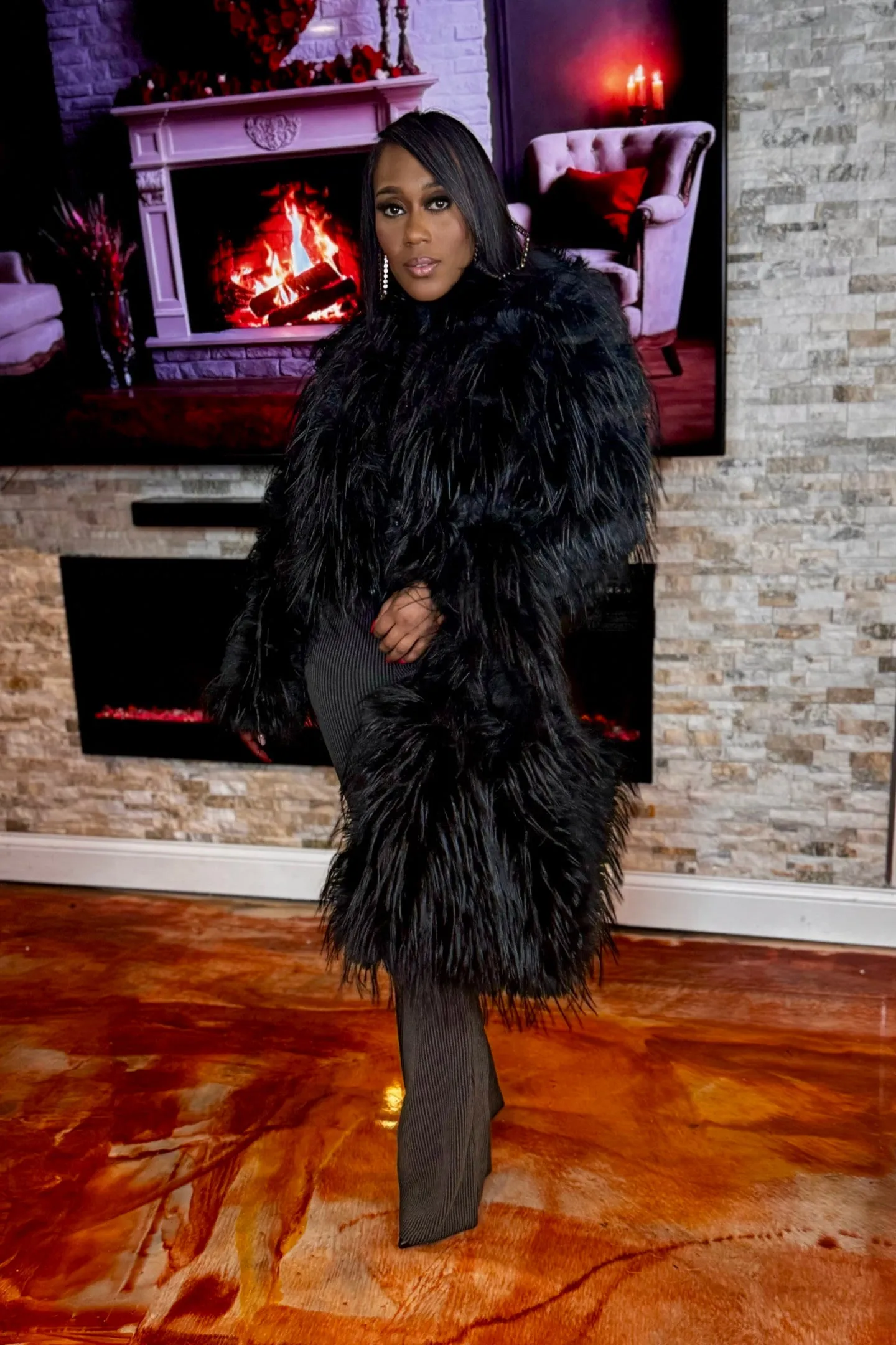 FAUX FUR TOTE