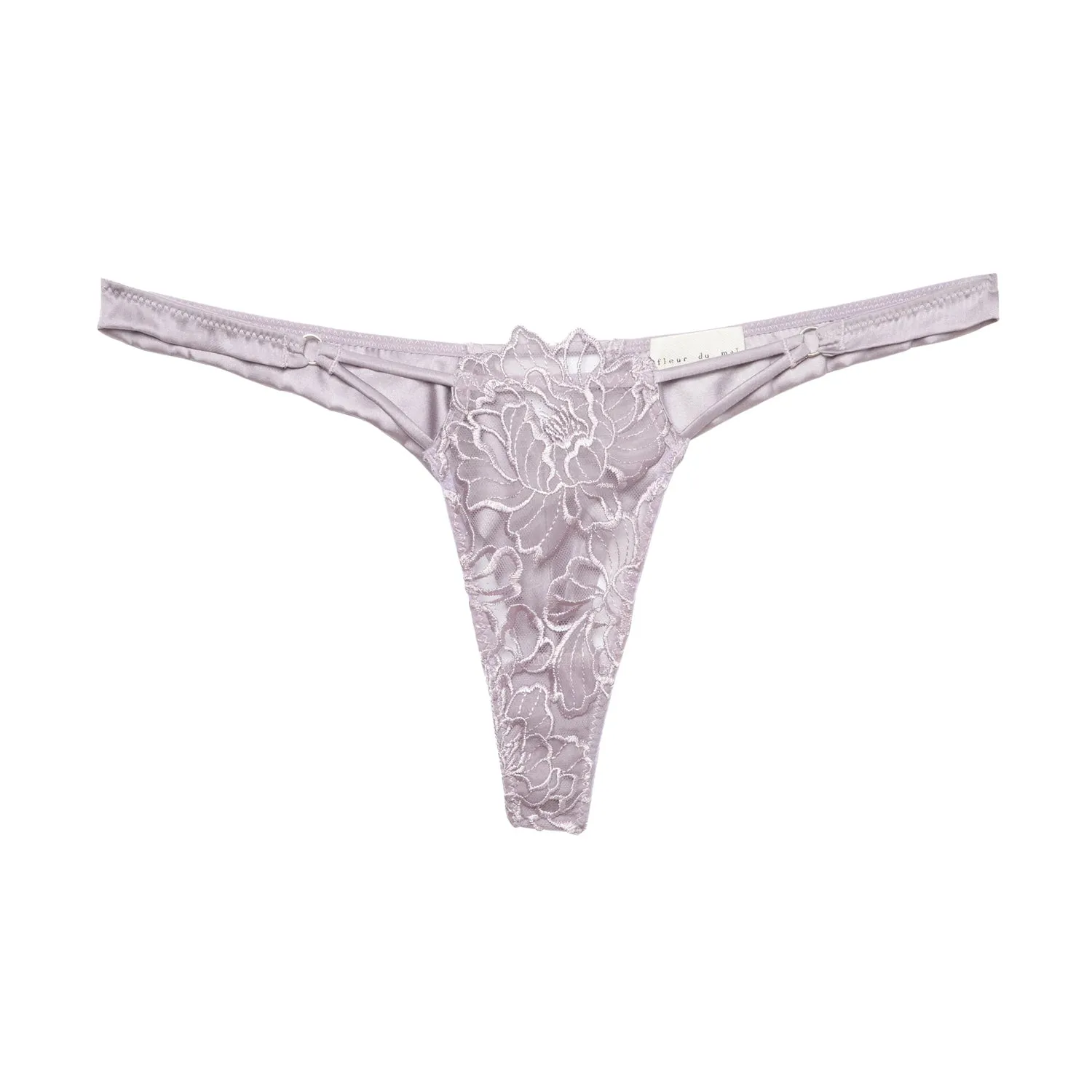 Fleur du Mal Whitney Embroidered Thong