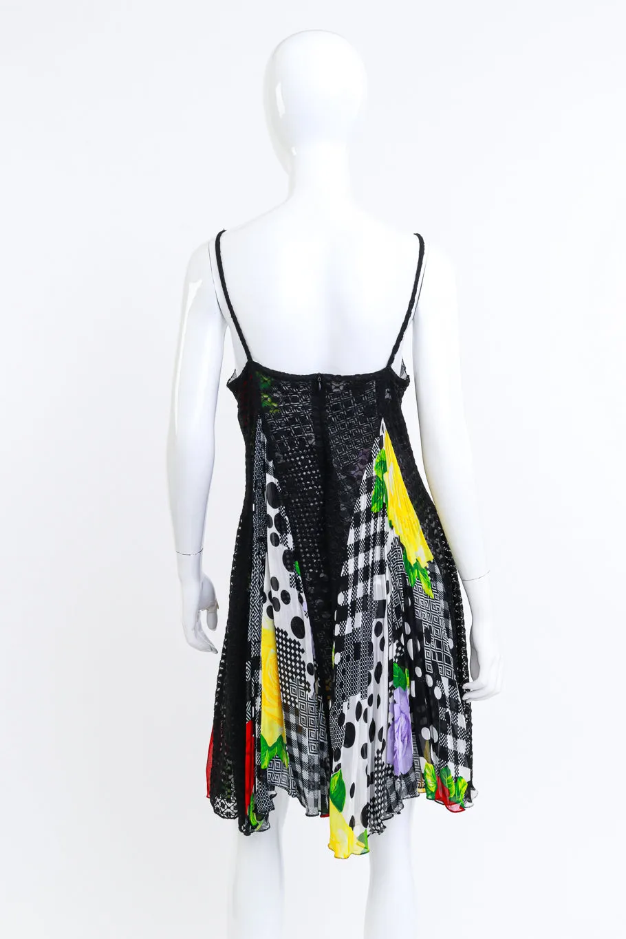 Floral Lace & Geo Shapes Patchwork Mini Dress