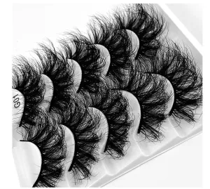 Fofosbeauty False Eyelashes Fluffy 15-26MM Lashes Dramatic Faux 8D Mink Soft Lashes Pack (5 Pairs Multipack)