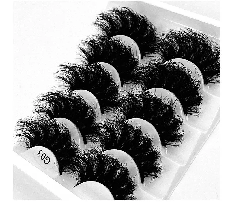 Fofosbeauty False Eyelashes Fluffy 15-26MM Lashes Dramatic Faux 8D Mink Soft Lashes Pack (5 Pairs Multipack)