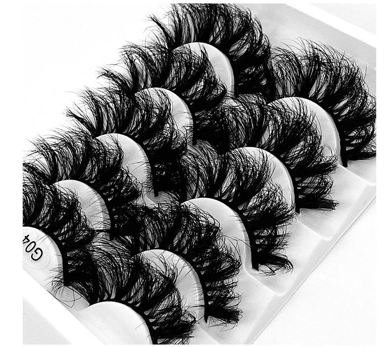 Fofosbeauty False Eyelashes Fluffy 15-26MM Lashes Dramatic Faux 8D Mink Soft Lashes Pack (5 Pairs Multipack)