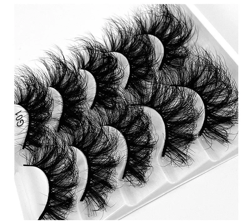 Fofosbeauty False Eyelashes Fluffy 15-26MM Lashes Dramatic Faux 8D Mink Soft Lashes Pack (5 Pairs Multipack)