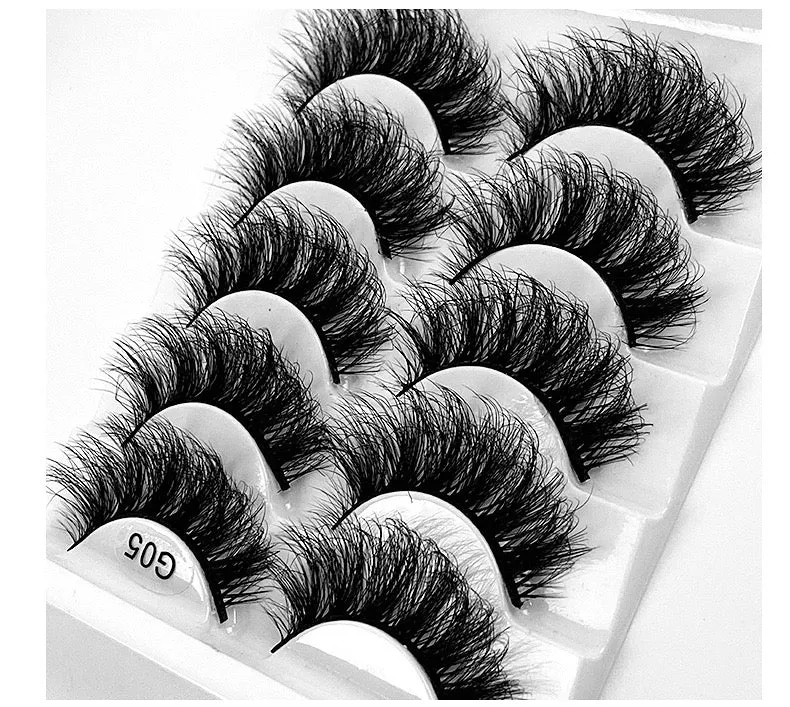 Fofosbeauty False Eyelashes Fluffy 15-26MM Lashes Dramatic Faux 8D Mink Soft Lashes Pack (5 Pairs Multipack)