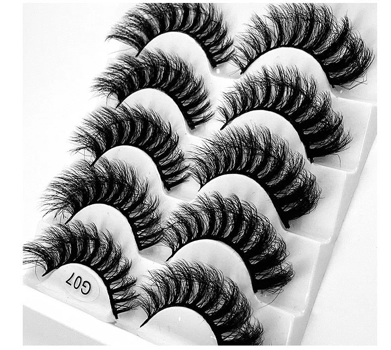Fofosbeauty False Eyelashes Fluffy 15-26MM Lashes Dramatic Faux 8D Mink Soft Lashes Pack (5 Pairs Multipack)