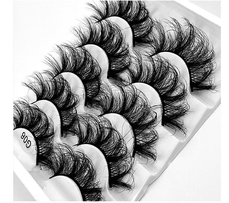 Fofosbeauty False Eyelashes Fluffy 15-26MM Lashes Dramatic Faux 8D Mink Soft Lashes Pack (5 Pairs Multipack)