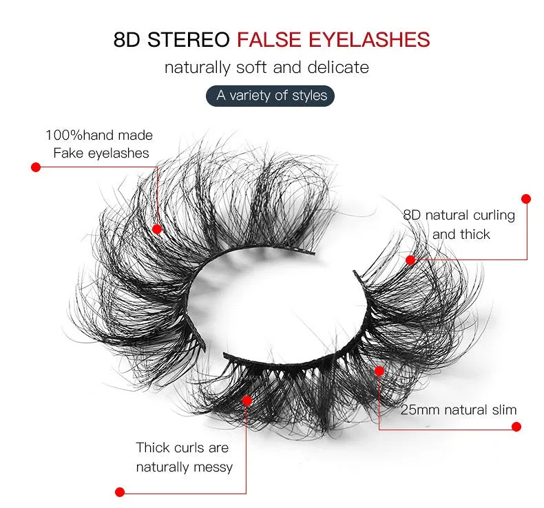 Fofosbeauty False Eyelashes Fluffy 15-26MM Lashes Dramatic Faux 8D Mink Soft Lashes Pack (5 Pairs Multipack)