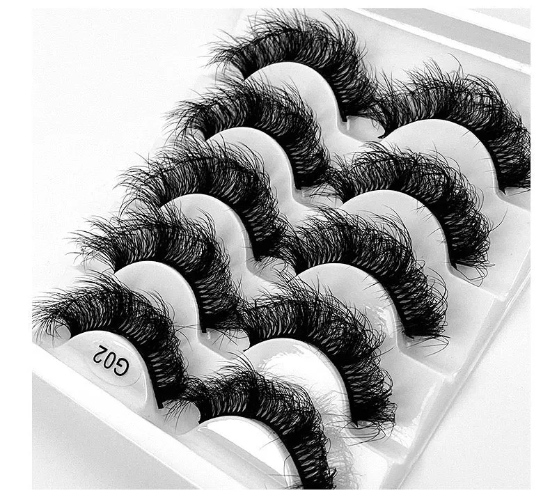 Fofosbeauty False Eyelashes Fluffy 15-26MM Lashes Dramatic Faux 8D Mink Soft Lashes Pack (5 Pairs Multipack)