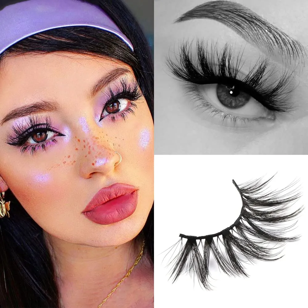 Fofosbeauty False Eyelashes Fluffy 25MM Lashes 3D Mink Long Thick 【5 Pairs Multipack】