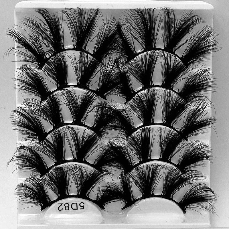 Fofosbeauty False Eyelashes Fluffy 25MM Lashes 3D Mink Long Thick 【5 Pairs Multipack】