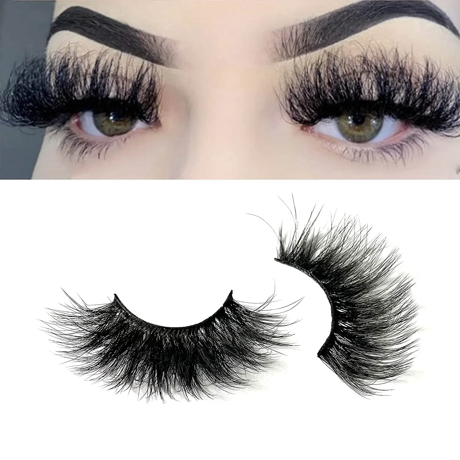 Fofosbeauty False Eyelashes Fluffy 25MM Lashes 3D Mink Long Thick 【5 Pairs Multipack】
