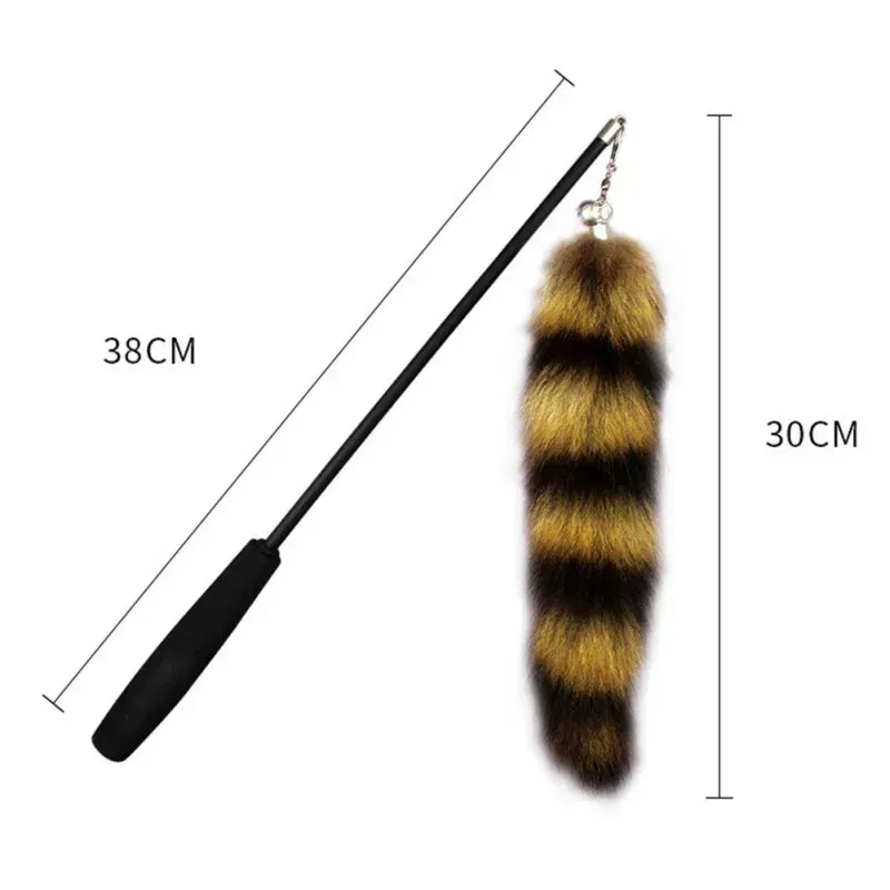 Fox Fur Plush Tail and Telescoping Wand Cat Toy