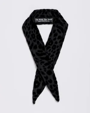 Foxey Lady Burnout Velvet Black Scarf Tie