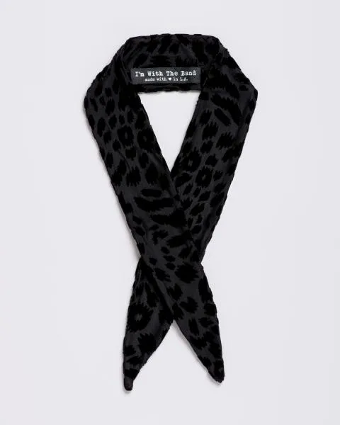 Foxey Lady Burnout Velvet Black Scarf Tie