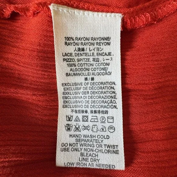 Free People Bali Will Wait For You Roaring Red Embroidered Midi Dress Size Small