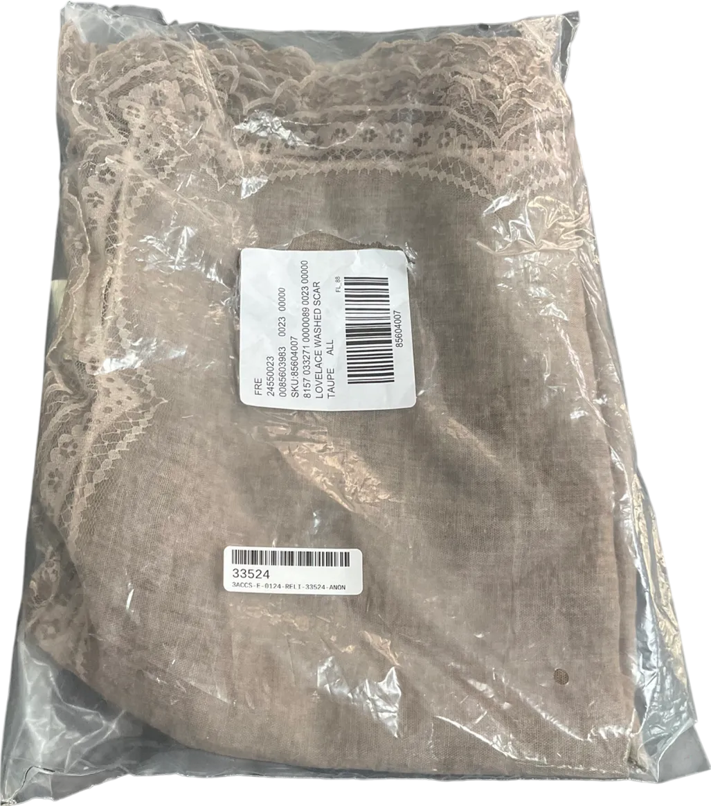Free People Brown Love Laced Washed Scarf