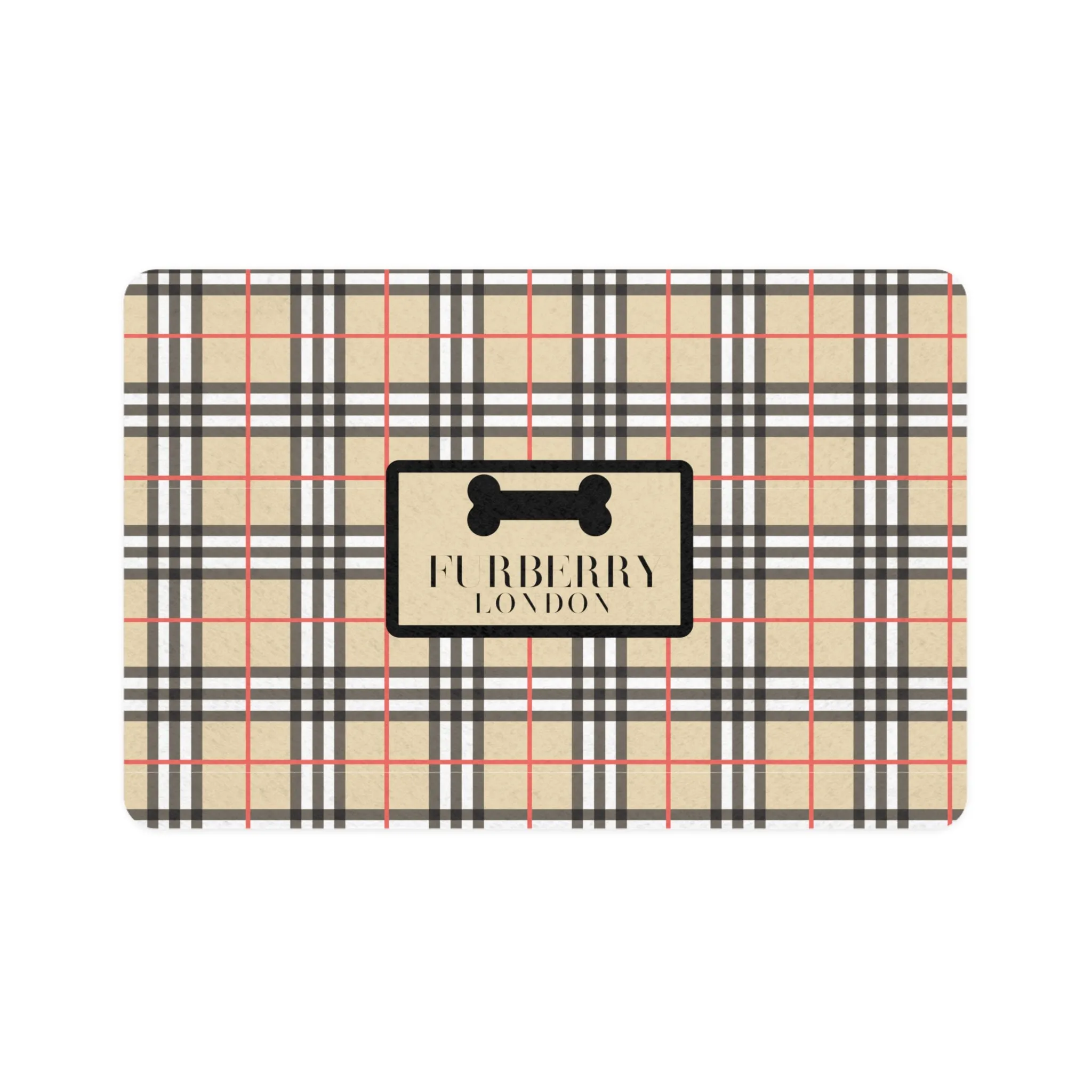 Furberry Faux-Designer Pet Food Mat