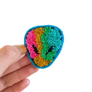 Furry Alien Blue - Chenille Patch