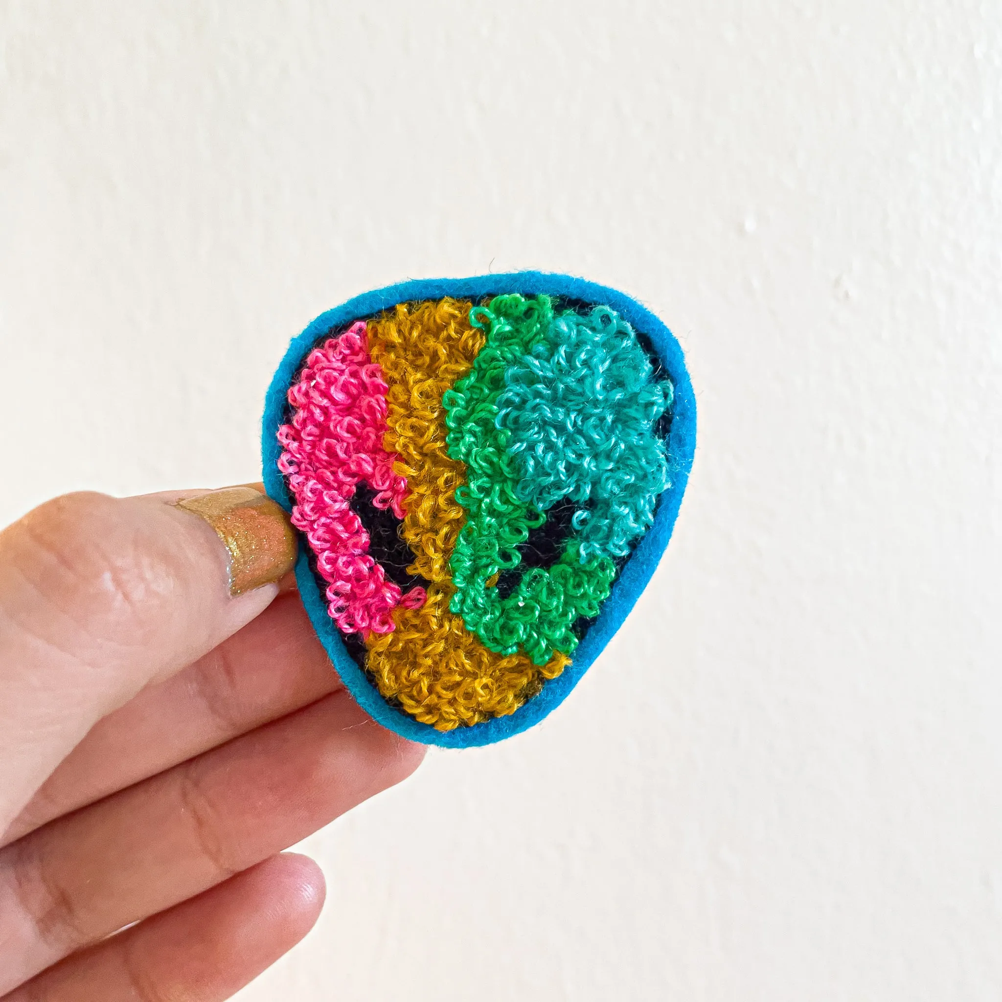 Furry Alien Blue - Chenille Patch