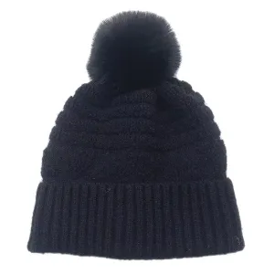 Furry Beanie with Pom-pom